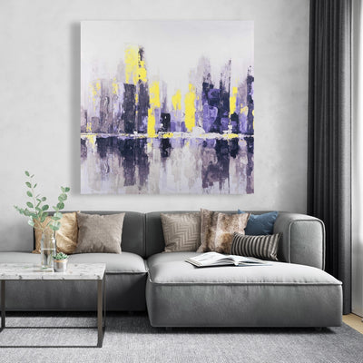Abstract And Blurry Cityscape, Fine art gallery wrapped canvas 36x36