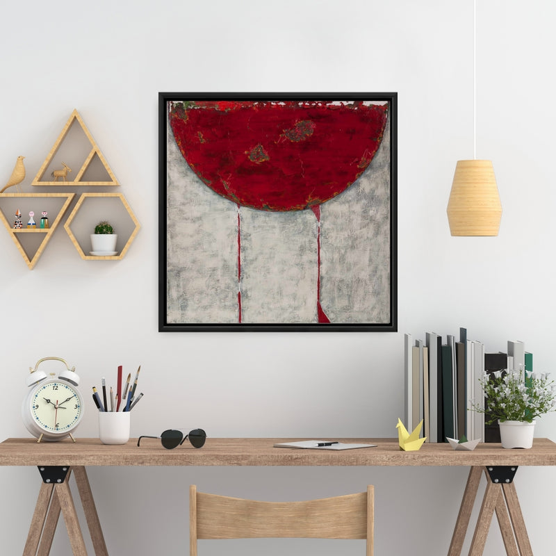 Red Half Circle, Fine art gallery wrapped canvas 36x36