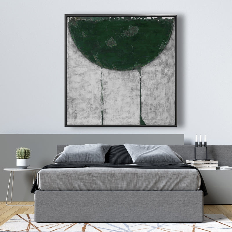 Green Half Circle, Fine art gallery wrapped canvas 36x36