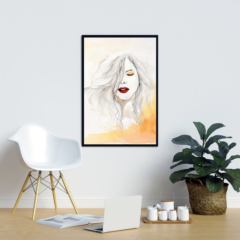 Woman With Red Lips, Fine art gallery wrapped canvas 24x36