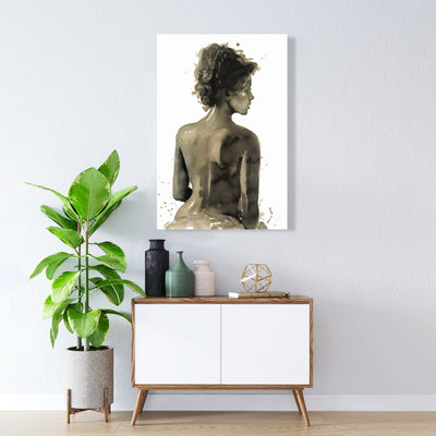 Woman's Back In Sepia, Fine art gallery wrapped canvas 24x36