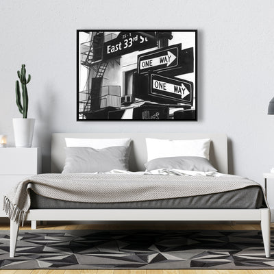 New York City Signs In Front Of An Appartment, Fine art gallery wrapped canvas 24x36