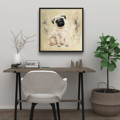 Small Pug Dog, Fine art gallery wrapped canvas 24x36