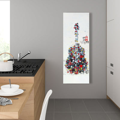 Abstract Geometric Guitar, Fine art gallery wrapped canvas 16x48