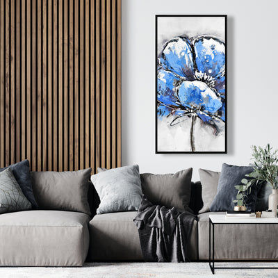 Abstract Blue Petals, Fine art gallery wrapped canvas 24x36