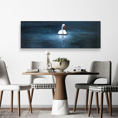 Beautiful Swan, Fine art gallery wrapped canvas 16x48
