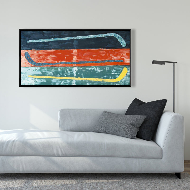 Abstract Hockey Sticks, Fine art gallery wrapped canvas 16x48