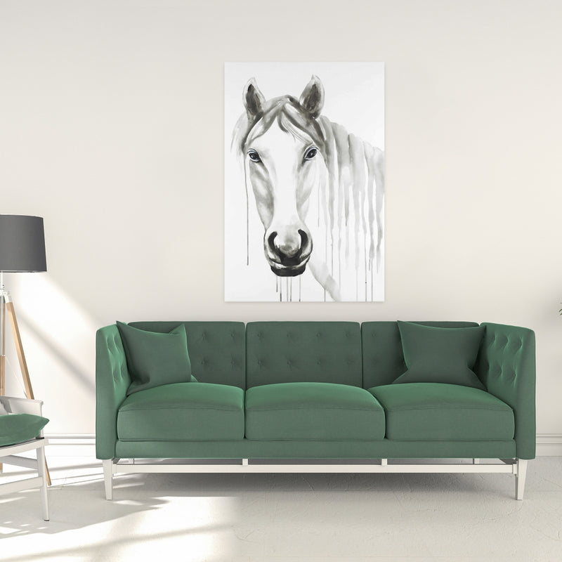 Solitary White Horse, Fine art gallery wrapped canvas 24x36