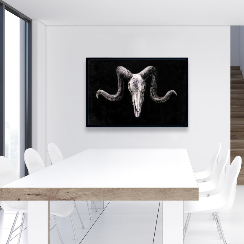 Skeleton Skulls Grunge Style, Fine art gallery wrapped canvas 24x36