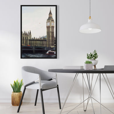 Big Ben Clock Elizabeth Tower In London, Fine art gallery wrapped canvas 24x36