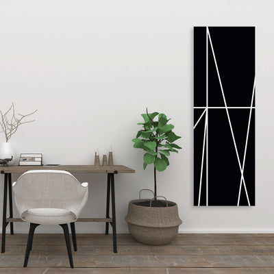 White Stripes On Black Background, Fine art gallery wrapped canvas 16x48