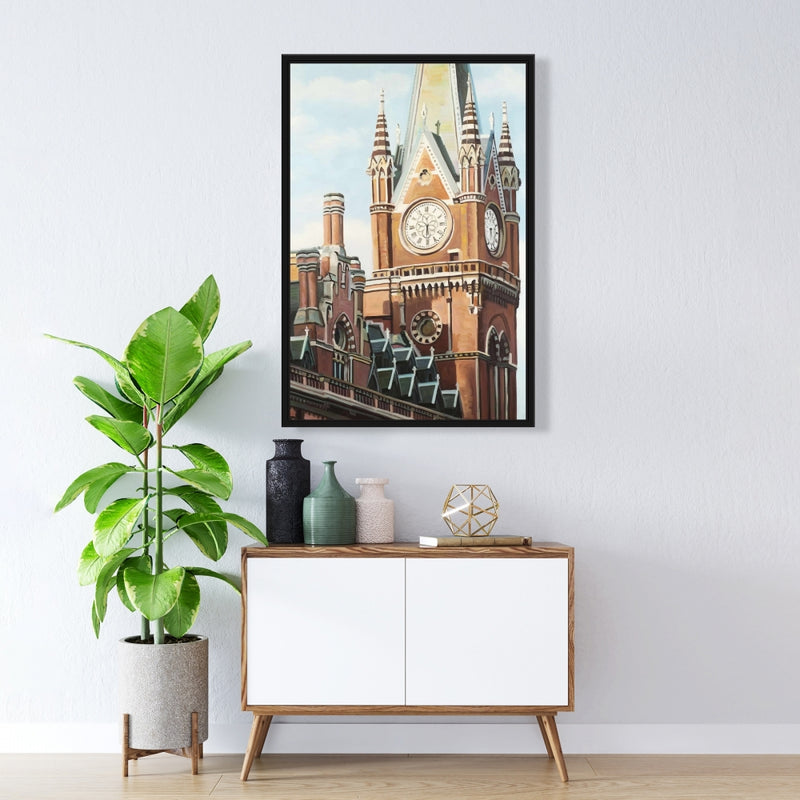 St-Pancras Station In London, Fine art gallery wrapped canvas 24x36