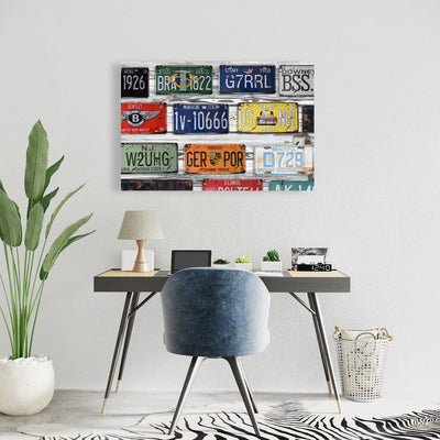 Number Plates, Fine art gallery wrapped canvas 24x36