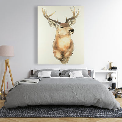 Deer Portrait, Fine art gallery wrapped canvas 36x36