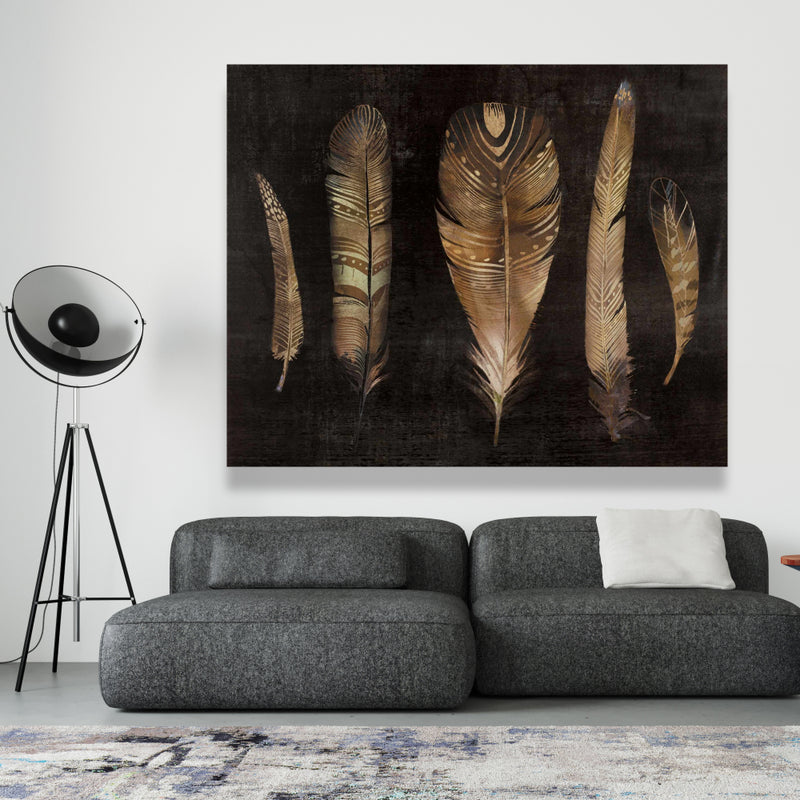 Brown Feather Set, Fine art gallery wrapped canvas 24x36