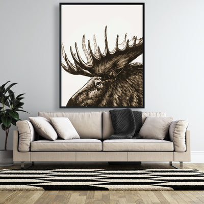 Moose Plume Sepia, Fine art gallery wrapped canvas 16x48