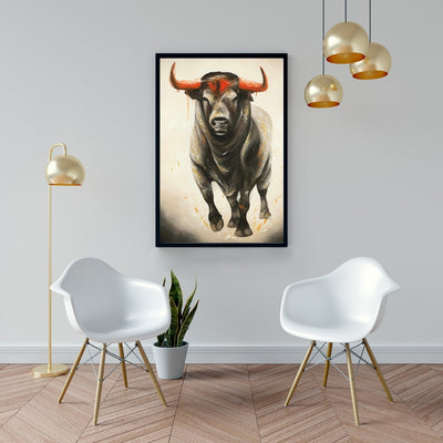 Fierce Bull, Fine art gallery wrapped canvas 24x36