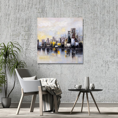 Abstract City In The Morning, Fine art gallery wrapped canvas 24x36