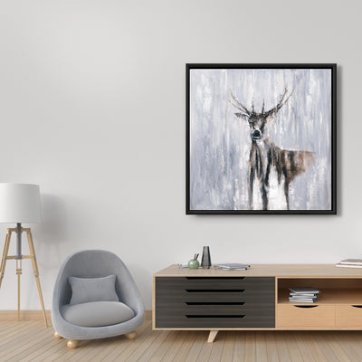 Winter Abstract Deer, Fine art gallery wrapped canvas 16x48
