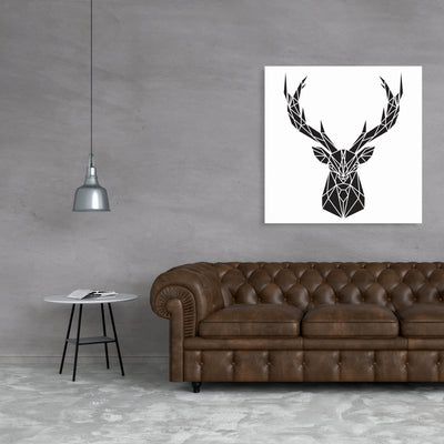 Geometric Deer Head, Fine art gallery wrapped canvas 24x36