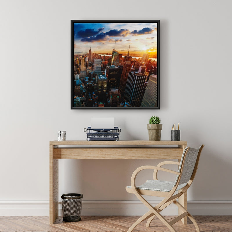 City Of New York By Dawn, Fine art gallery wrapped canvas 36x36