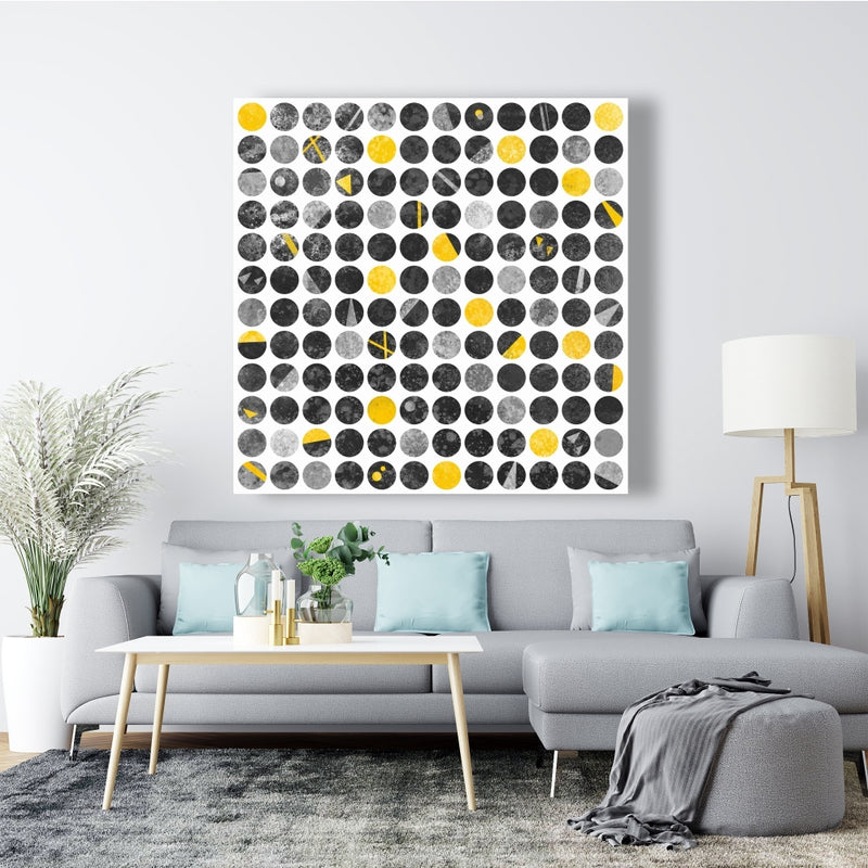 Abstract Grunge Circles, Fine art gallery wrapped canvas 36x36