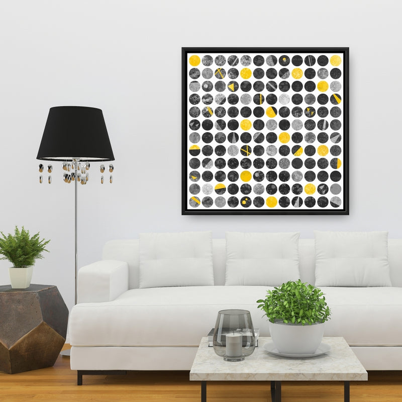 Abstract Grunge Circles, Fine art gallery wrapped canvas 36x36