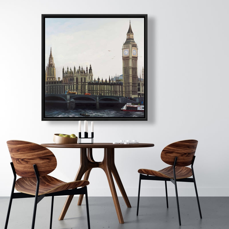 Big Ben Clock Elizabeth Tower In London, Fine art gallery wrapped canvas 24x36