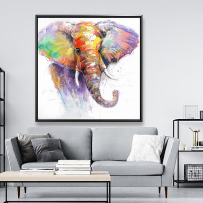 Beautiful And Colorful Elephant, Fine art gallery wrapped canvas 24x36