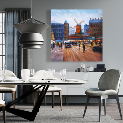Street Scene To Moulin Rouge, Fine art gallery wrapped canvas 24x36