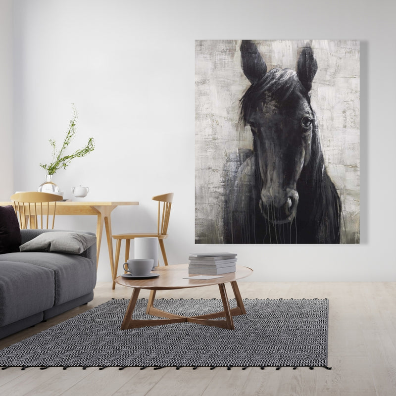 Black Horse, Fine art gallery wrapped canvas 24x36