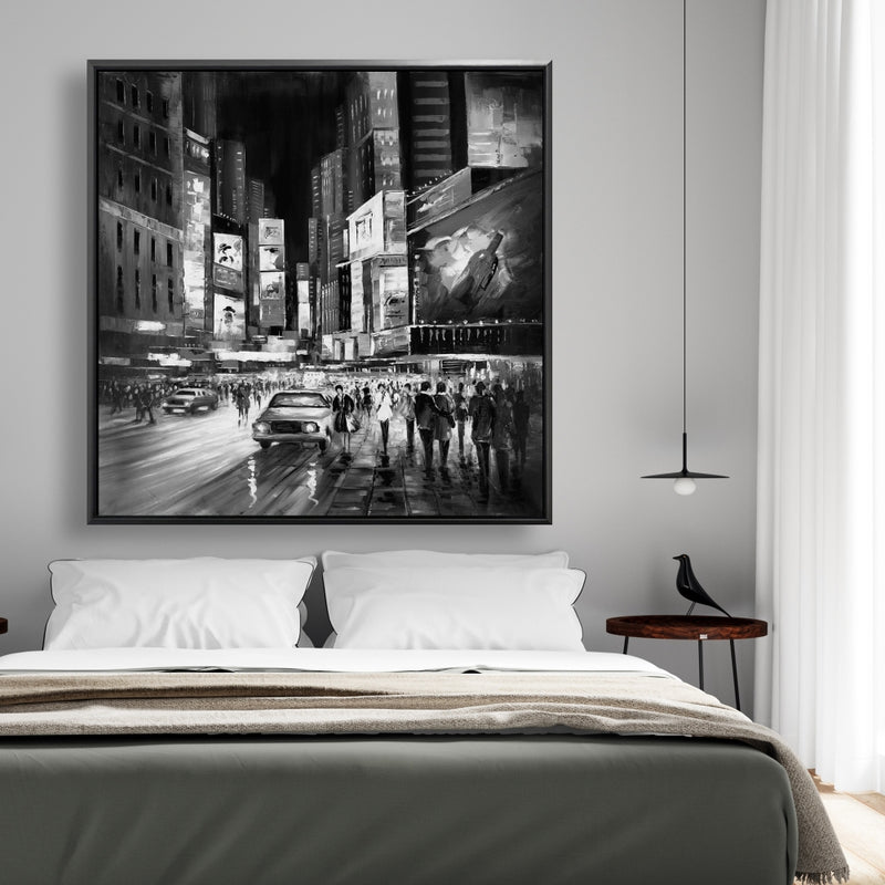 Times Square Monochrome, Fine art gallery wrapped canvas 24x36