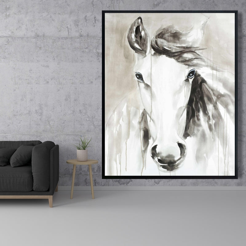 Beautiful Abstract Horse, Fine art gallery wrapped canvas 16x48