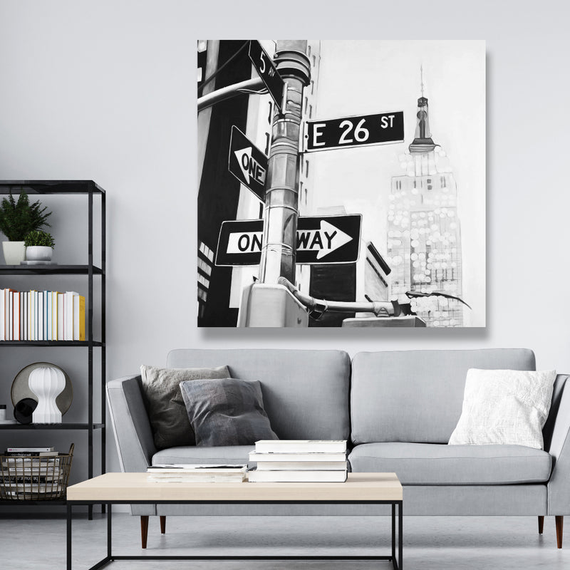 New York City Street Signs, Fine art gallery wrapped canvas 24x36