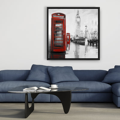 Red Phonebooth With The Big Ben, Fine art gallery wrapped canvas 24x36