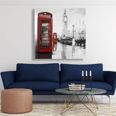 Red Phonebooth With The Big Ben, Fine art gallery wrapped canvas 24x36