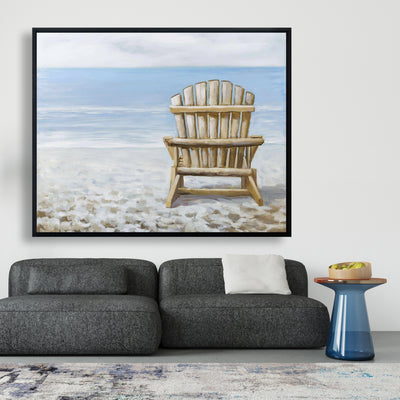 Wood Beach Chair, Fine art gallery wrapped canvas 24x36