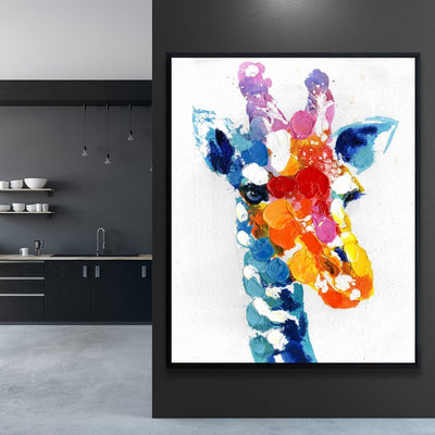 Color Spotted Abstract Giraffe, Fine art gallery wrapped canvas 24x36