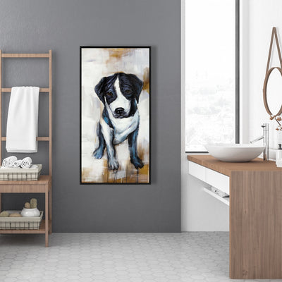 Sitting Dog, Fine art gallery wrapped canvas 24x36
