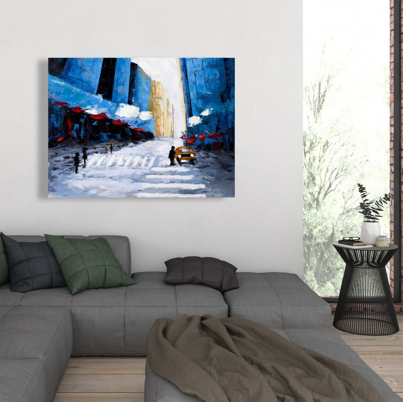 Blue Buildings, Fine art gallery wrapped canvas 24x36