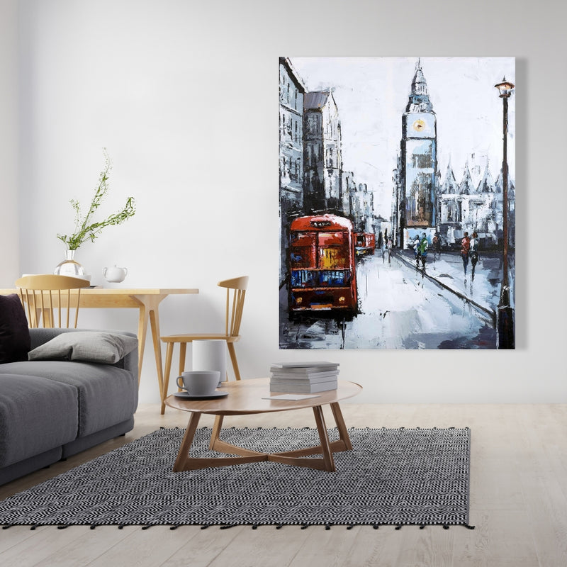 Abstract London And Red Bus, Fine art gallery wrapped canvas 24x36