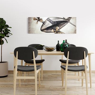 Airplane In Full Flight, Fine art gallery wrapped canvas 16x48