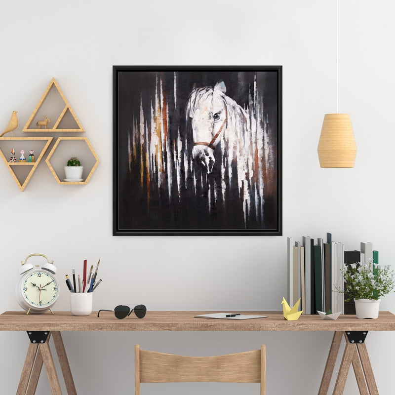 White Horse In The Dark, Fine art gallery wrapped canvas 24x36