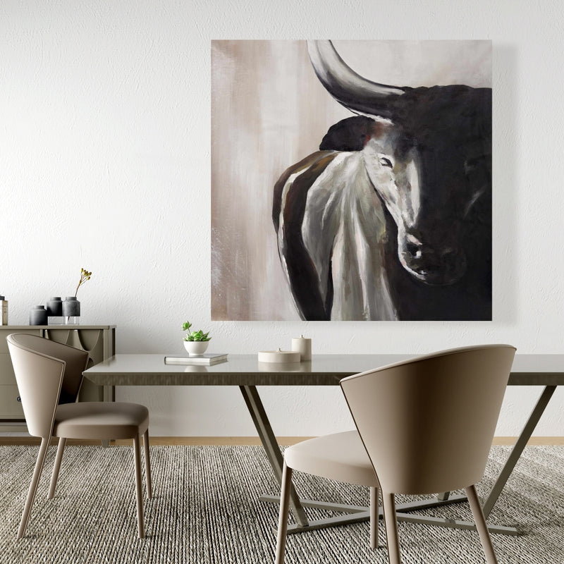 Bull Head Front View, Fine art gallery wrapped canvas 24x36