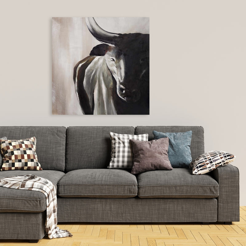 Bull Head Front View, Fine art gallery wrapped canvas 24x36