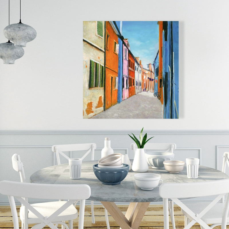 Colorful Houses In Italy, Fine art gallery wrapped canvas 24x36