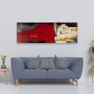 Abstract Industrial Art With Numbers, Fine art gallery wrapped canvas 16x48