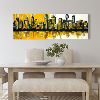 Yellow City, Fine art gallery wrapped canvas 16x48