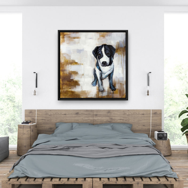 Sitting Dog, Fine art gallery wrapped canvas 24x36