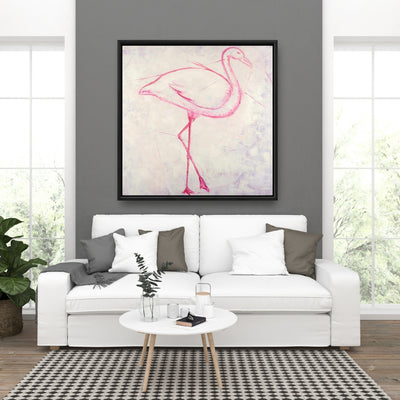 Flamingo Sketch, Fine art gallery wrapped canvas 36x36